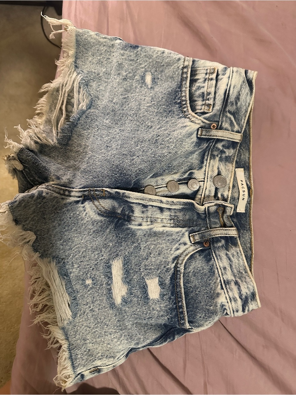 PacSun Light Blue Distressed High-Rise Denim Size 23 Vintage High Rise Shorts